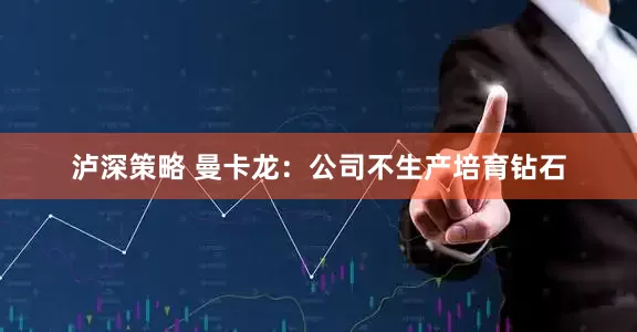 泸深策略 曼卡龙：公司不生产培育钻石